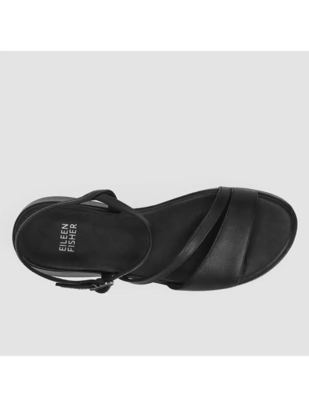 NEW Eileen Fisher Dae Leather Wedge Platform Strappy Sandals Black Women’s sz 10 - Picture 15 of 15